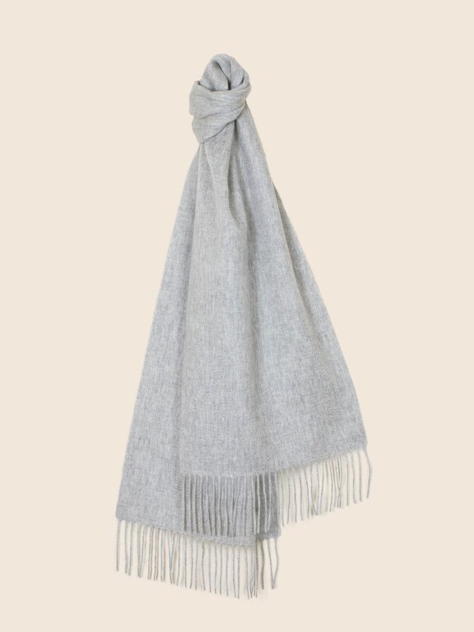 Classic Plain Cashmere Scarf Fog Grey