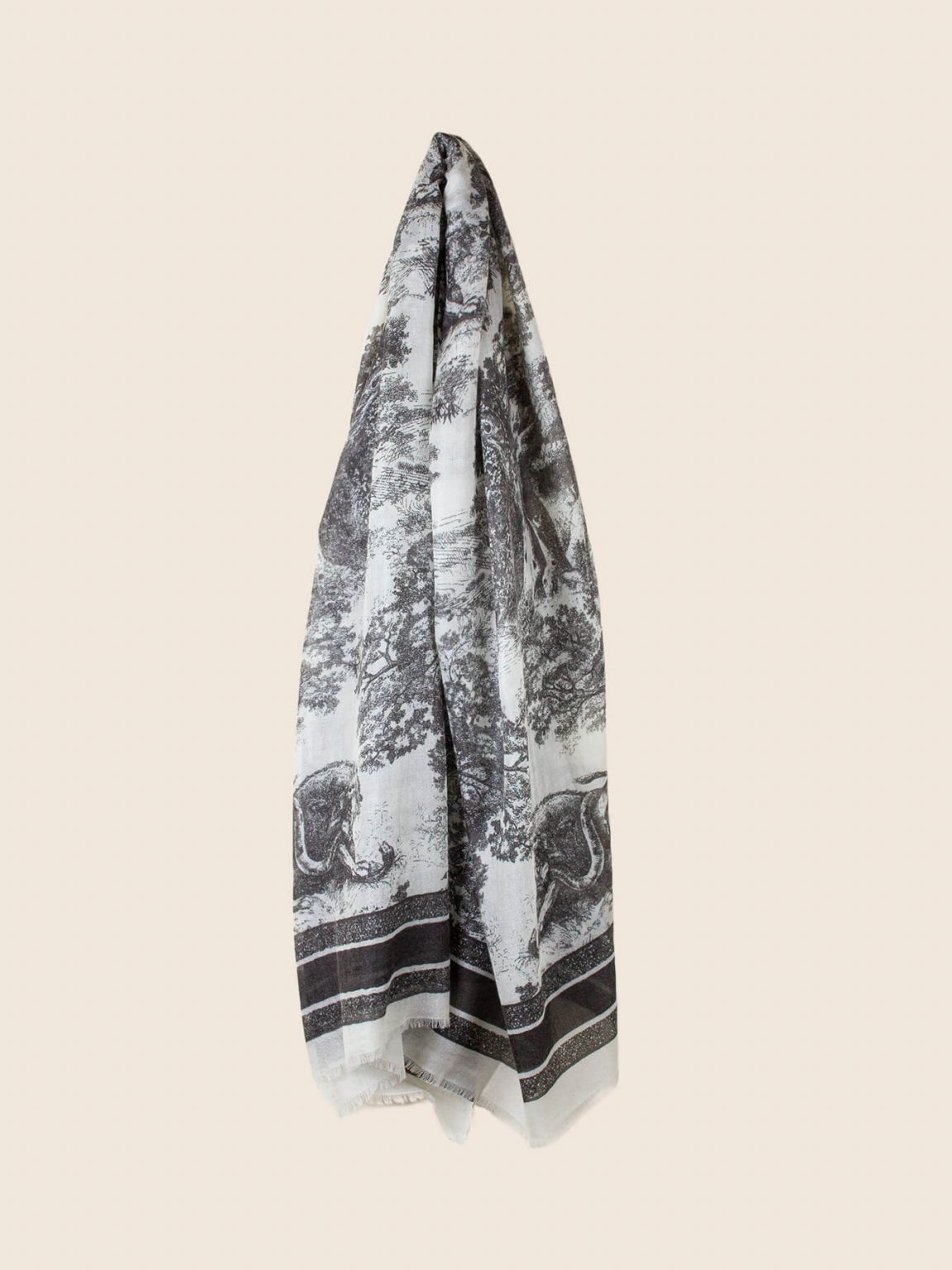 Cashmere Scarf | Black/Ivory