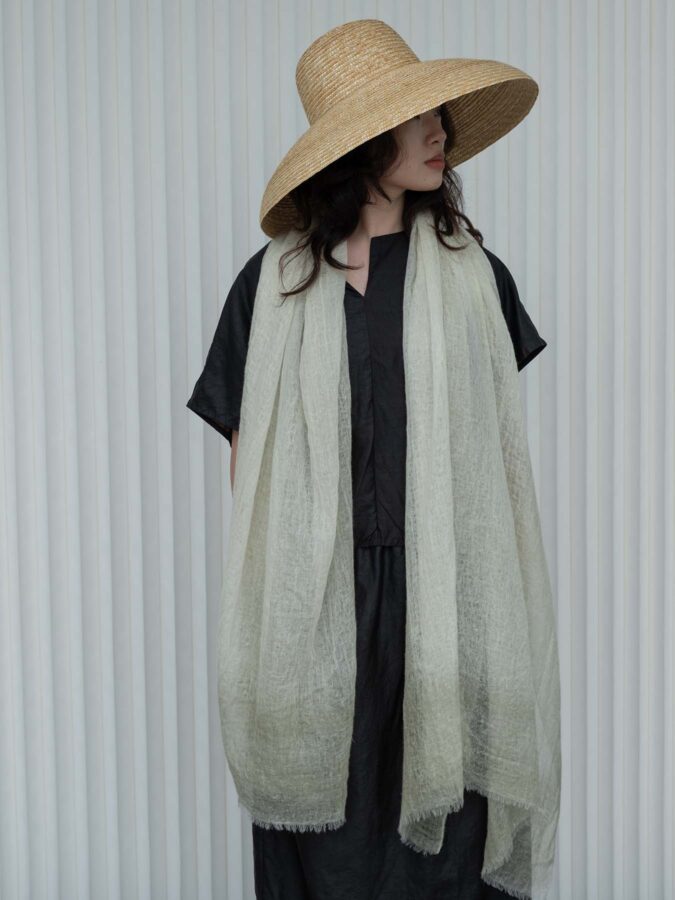 Hana Dip Dyed Cashmere Shawl Avocado Green