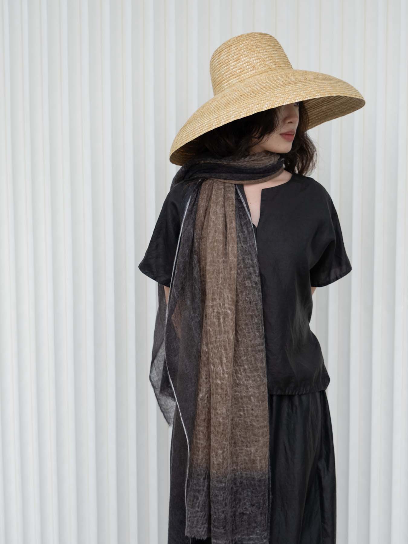 Hana Dip Dyed Cashmere Shawl Cacao