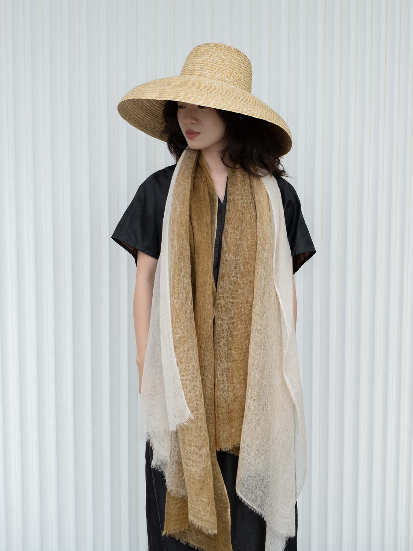 Macaron Ombre Cashmere Scarf Butter