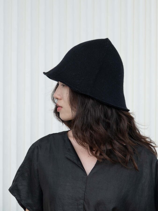 Black Cashmere Bucket Hat