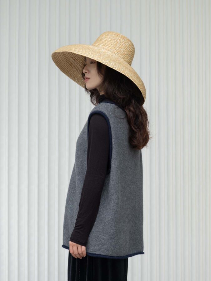Cottage Rolled Edge Cashmere Tank Grey