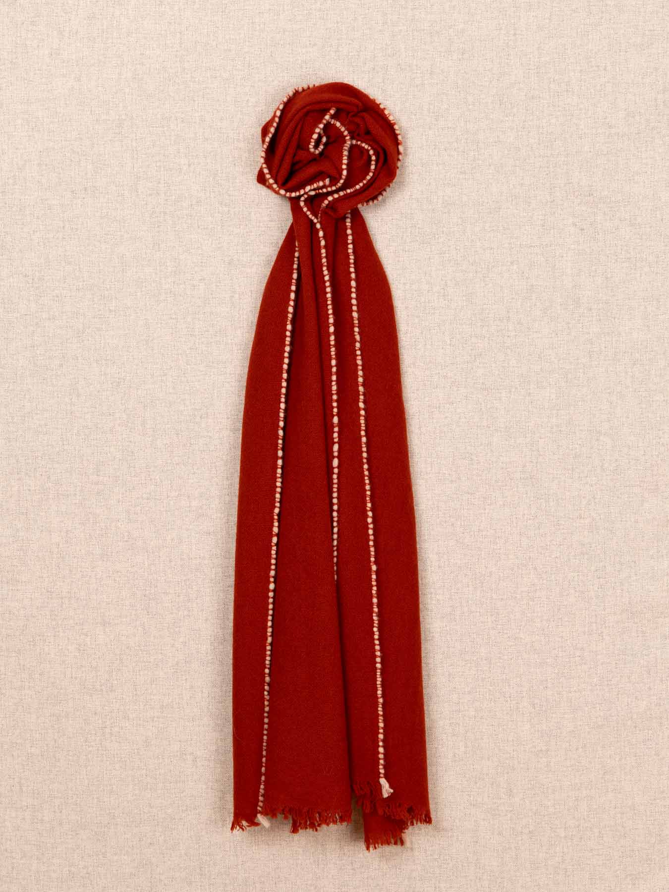 Weaver Cashmere Scarf Brick Red