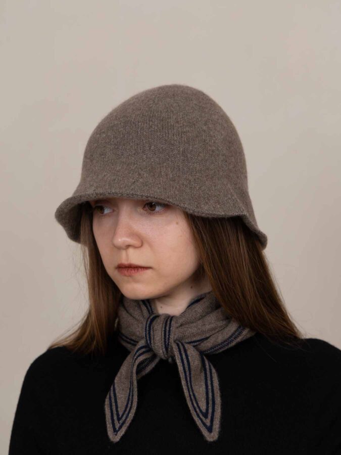 Tan Cashmere Bucket Hat
