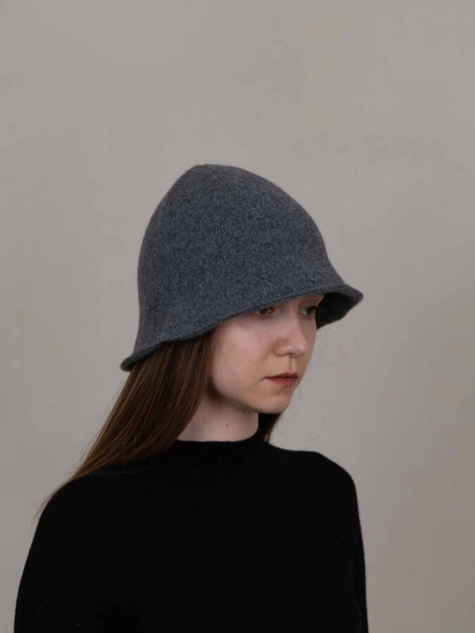 Grey Cashmere Bucket Hat