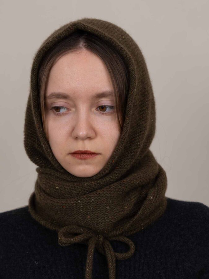 Eden Cashmere Hooded Scarf Green