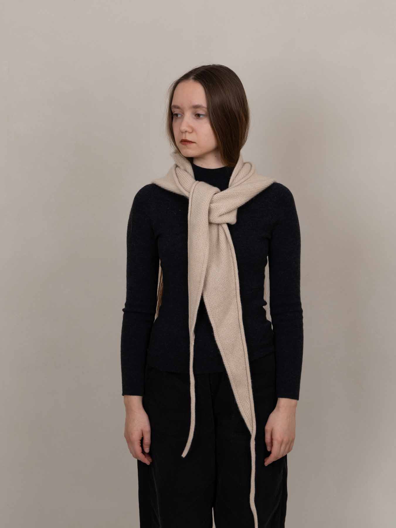 Eden Cashmere Hooded Scarf Ivory