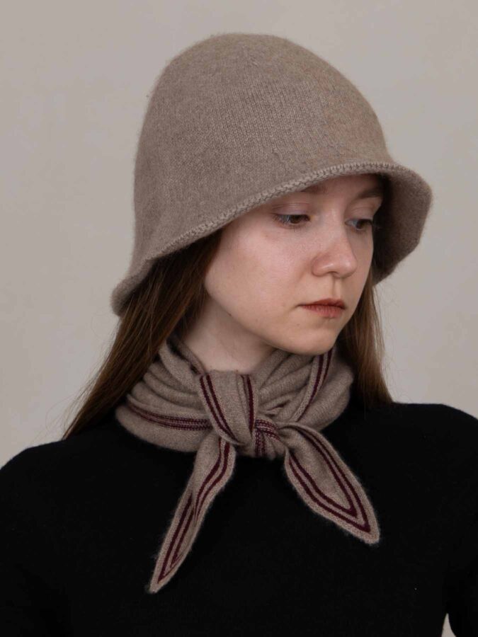 Brown Cashmere Bucket Hat