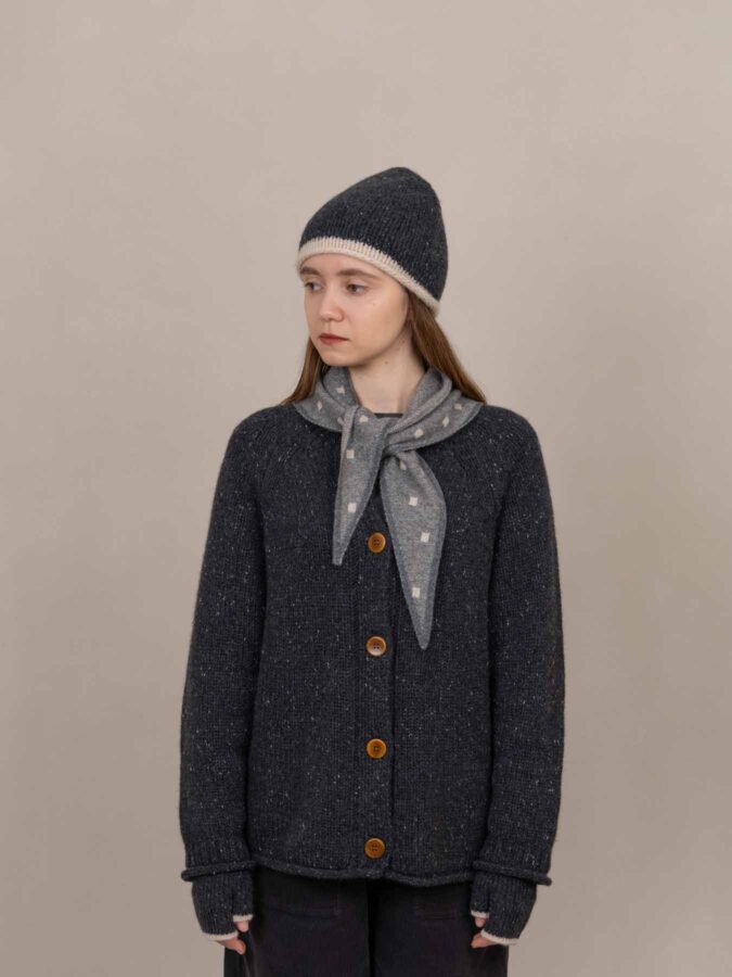 Juno Cashmere Cardigan Charcoal