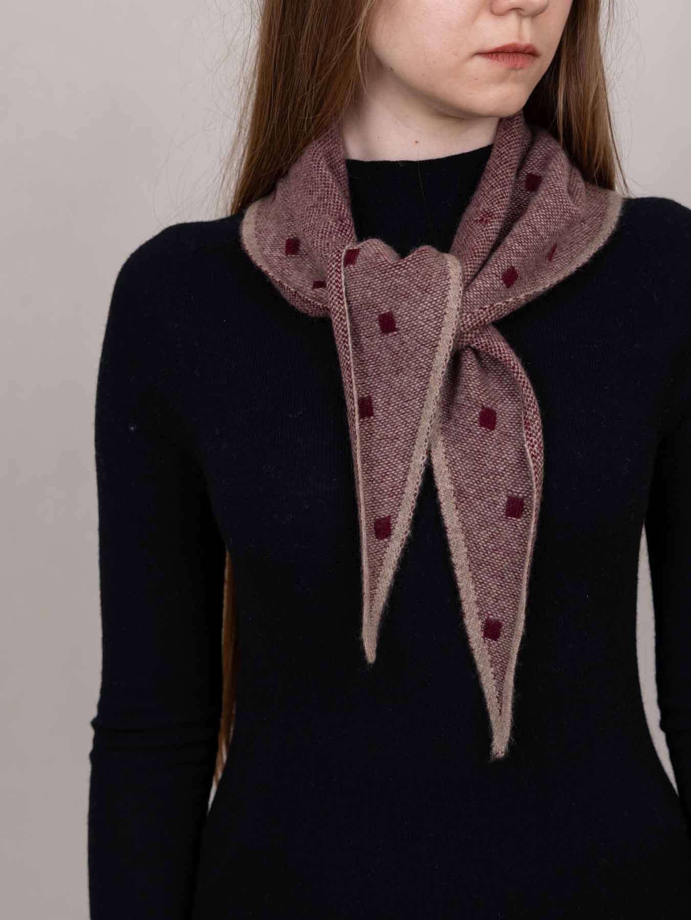 Mia Triangle Cashmere Neckerchief Claret
