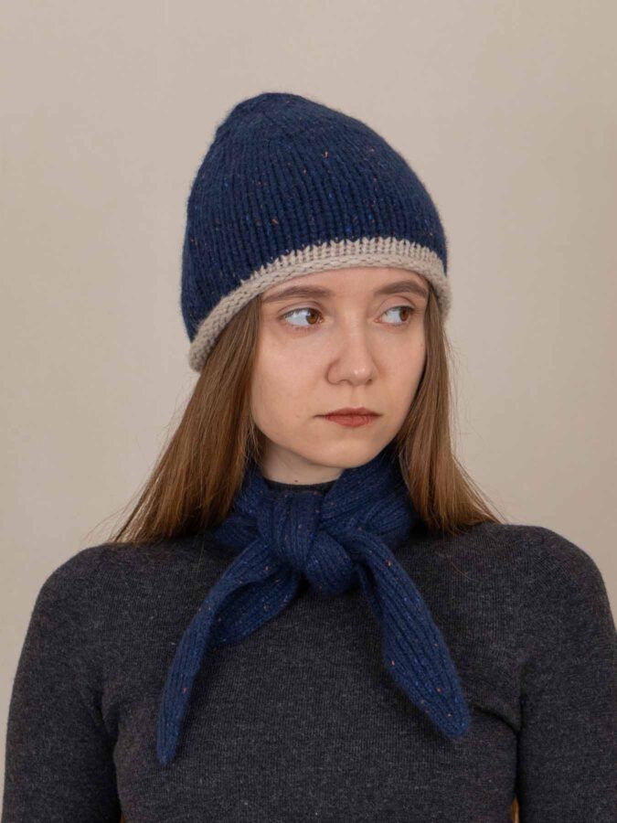 Cosmo Cashmere Neck Scarf Navy