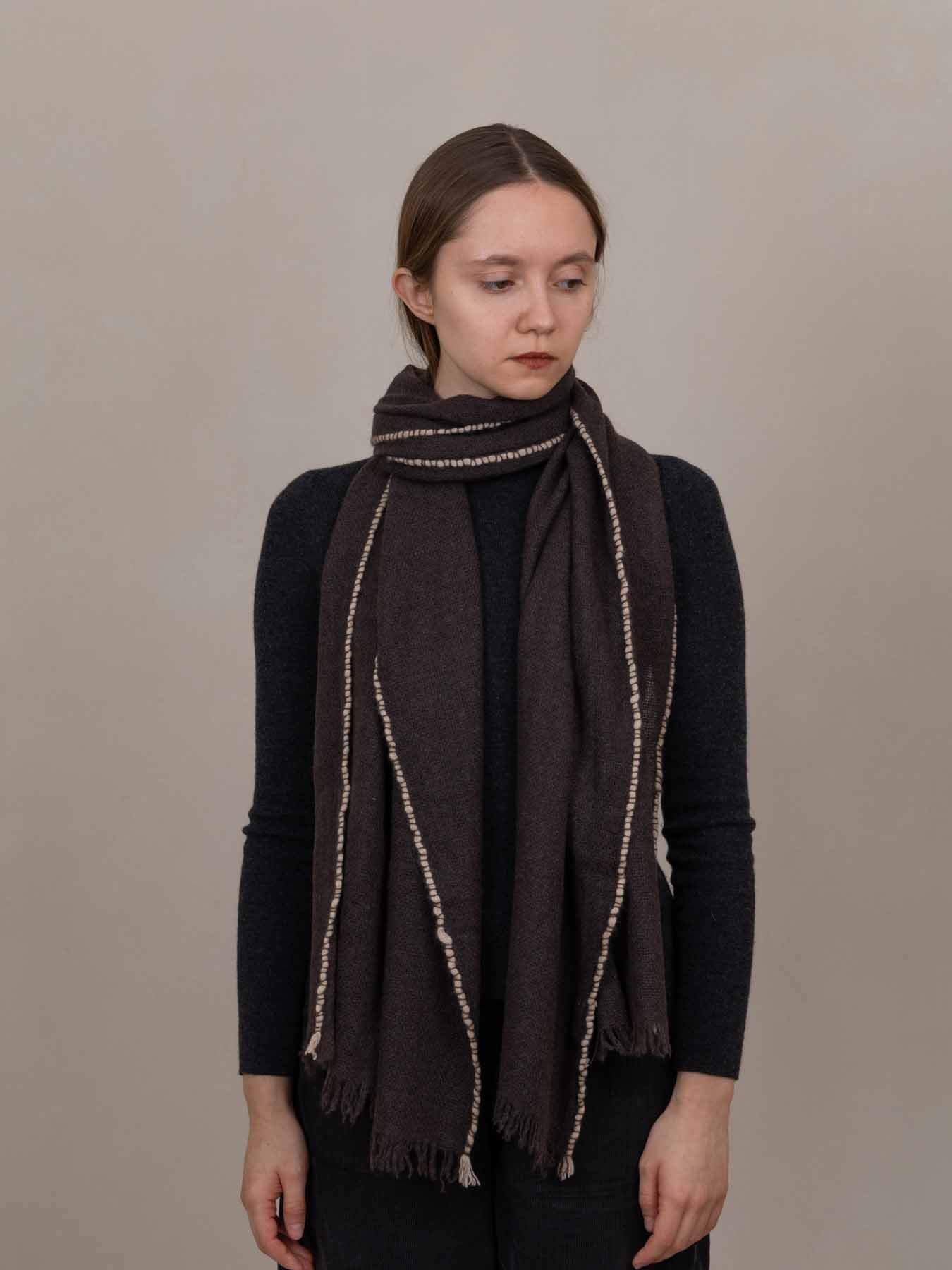Weaver Cashmere Scarf Cocoa