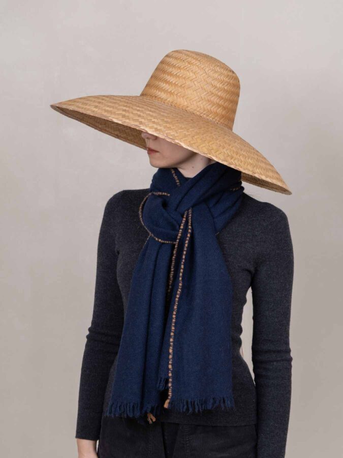 Weaver Cashmere Scarf Navy