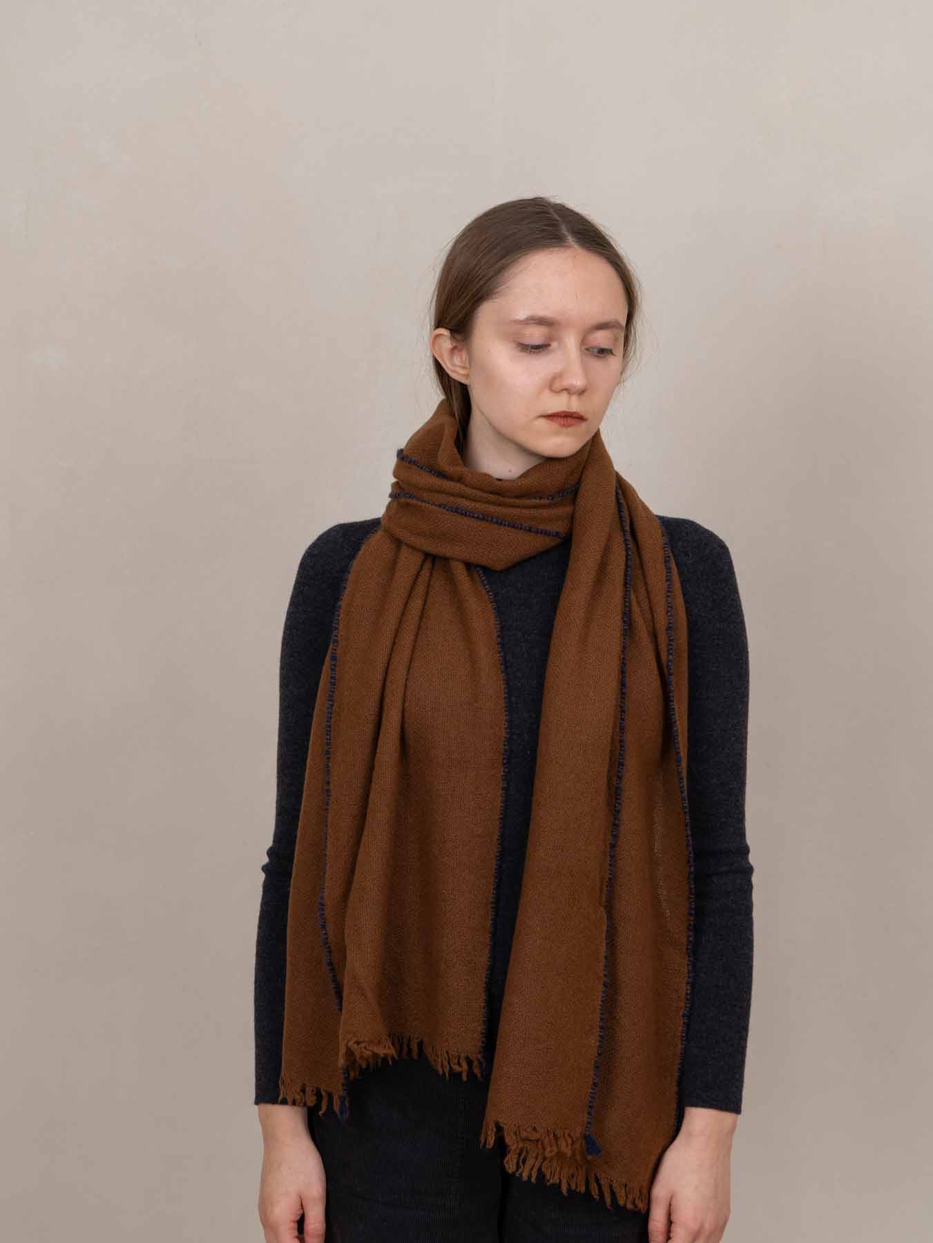 Weaver Cashmere Scarf Tawny